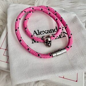 Alexander McQueen Pink Braided Bracelet